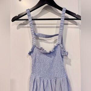 LA Hearts Smocked Bodice Romper Blue; Size: Medium